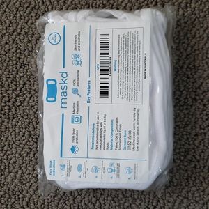 10 triple layer white cloth face masks